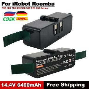 14.4V 6.4Ah 배터리 iRobot Roomba 충전식 500 600 700 800 900 595 620 650 780 890