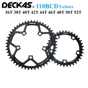 Deckas 110BCD 체인링 도로 자전거 좁은 와이드 치아 36T 38T 40T 42T 44T 46T 48T 50T 52T 5볼트 체인휠