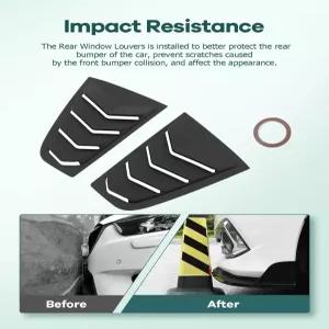 2003-2008 닛산 350Z용 SCITOOO 매트 블랙 ABS 리어 사이드 윈도우 루버스 에어 벤트 스쿱 커버 블라인드