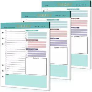 A5 리필 페이퍼 플래너 삽입물 3팩 6홀 루즈 300페이지 예산 바인더 메모용 저널 노트 작업 목록 8.3 x 5.6