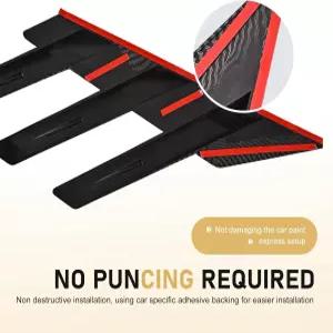 허그윗 2 PCS 자동차 후방 윈드실드 스티커 장식 액세서리 3D 광택 블랙 윙 사이드 스포일러 스플리터 트림