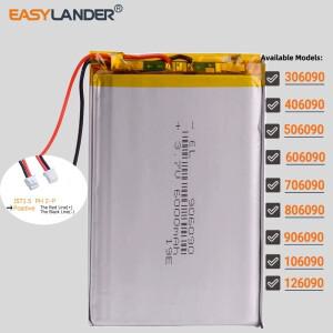 JST-PH 1.5mm 2핀 3.7V 6000mAh 906090 리튬 이온 리포 폴리머 배터리