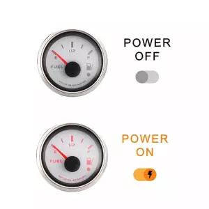 모터 미터 레이싱 W PRO 시리즈 4 게이지 세트 - 52mm 2-1/16인치 볼트 연료 레벨 수온 및 오일 압력 흰색