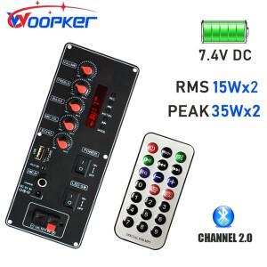 Woopker 증폭기 보드 7.4V 배터리 버전 최대 35W 채널 2.0 DIY 모듈 지원 Bluetooth AUX U 디스크 4ohm 스
