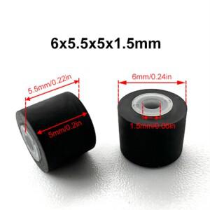6x5.5x5x1.5mm 워크맨 테이프 드라이브 핀치 롤러 오디오 리피터 데크 압력 레코더 카세트 고무 벨트 v 휠