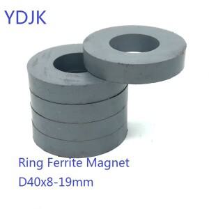 5개/몫 링 페라이트 자석 40x8 구멍 19 블랙 라운드 스피커 Y30 강한 자기 40x8-19