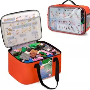 건물 벽돌용 렉스미카 2피스 대형 장난감 보관 정리함 가방 블록용 여행 케이스 인형 공예품 자석 타일