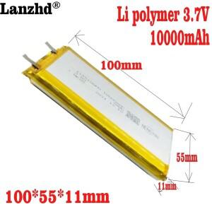 보조배터리 블루투스 스피커용 1155100 소프트 패키지 배터리 태블릿 DVD 3.7V 리튬 폴리머 10000mAh 1-10