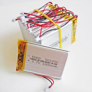 10 x 3.7V 1000mAh LiPo 충전식 배터리 503450 + Mp3 DVD 패드 카메라 레코더 스피커 팬 LED 조명용 JST 1.