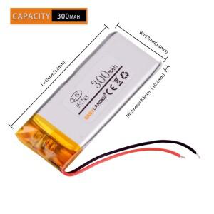 351743 3.7V 300mAh 충전식 리튬 폴리머 이온 배터리 펜 MP3 MP4 게임 플레이어 스피커 장난감 블루투스 헤