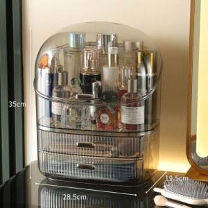 서랍 수납함 화장대 메이크업 진열대 거울 쿠션 블랙 먼지차단 방진 뚜껑있는 대용량