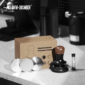 MHW-3BOMBER 커피 탬퍼 세트(교체 가능 스테인레스 스틸 베이스 4개 및 교체 스프링 바리스타 그라인더 액