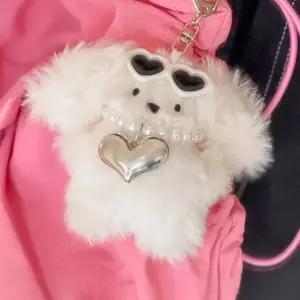 흰색 미니 러브 스노우 퍼피 키링 가방 차키키링 인형 키홀더 강아지 동물 캐릭터 봉제인형 열쇠고리