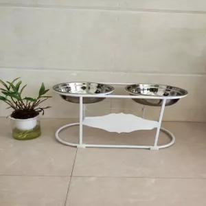 대형견식기 거치대 물그릇 스탠드 밥그릇 철제그릇 도자기 스틸 식탁 고양이 반려견