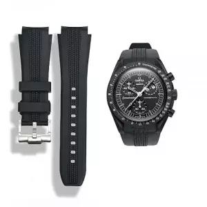 Yhmoo Omega x Swatch 스와치 MoonSwatch 스와치용 실리콘 시계 밴드 - 부드럽고 편안한 우븐 패턴 틈 없는