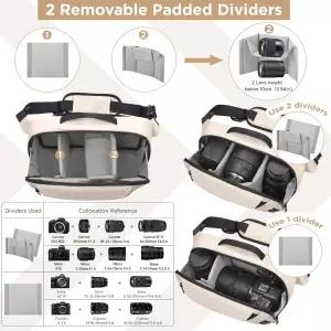 TAAOKA 카메라 슬링백 삼각대 홀더가 있는 방수 케이스 경량 DSLR/SLR/미러리스 가방 사진작가용