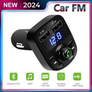 자동차 고속 충전기 어댑터 FM 송신기 MP3 오디오 플레이어 키트 블루투스 5.0 수신기 핸즈  3.1A 2USB 액