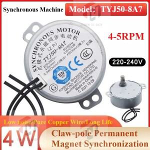 AC220V-240V TYJ50-8A7 4W 4-5RPM 클로 폴 영구 자석 동기 모터 50/60Hz 흔들리는 헤드 팬 바닥 벽 팬용