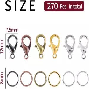 코폭스 랍스터 집게와 오픈 점프 링 세트 보석 제작을 위한 6가지 색상의 집게 열쇠고리 및 팔찌