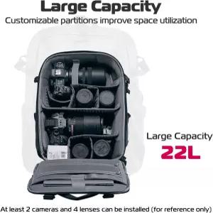 울란지 카메라 백팩 프로페셔널 방수 사진 케이스 사진작가용 방지 여행용 DSLR 미러리스 삼각대 홀더