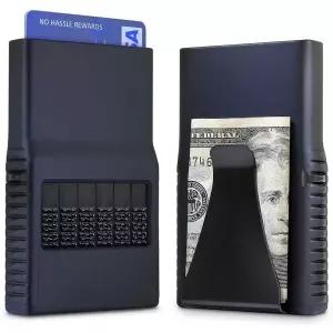 ACM 남성 및 여성용 2.0 지갑 - 최고의 정리 푸시 버튼 카드 케이스 머니 클립이 있는 개별 선택 스크래치