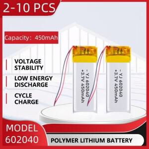 블루투스 헤드셋 미용 기기 셀카봉 스프레이 등 3.7V 450mAh 폴리머 리튬 LiPo 충전식 배터리 602040