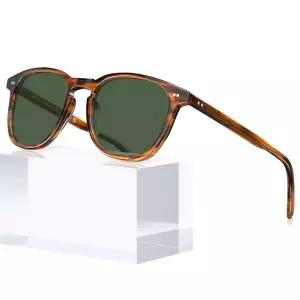 CARFIA 레트로 쿨 아세테이트 편광 선글라스 남성용 자외선 차단, 아웃도어 패션 운전 안경 남성 스퀘어 써