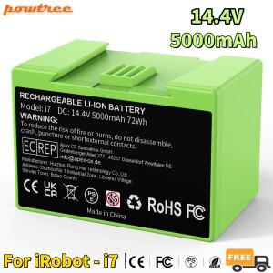 iRobot Roomba e 및 i 시리즈 i7+ e5 7150 i3 i4 i4+용 14.4V 5000mAh 배터리 교체 4624864