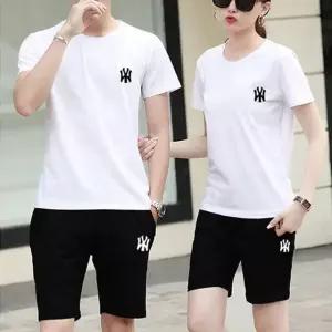 커플 반팔 셋업 YW 여름 운동복 짐웨어 세트 [WFHBR5A]