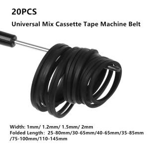 20개 범용 믹스 카세트 테이프 기계 벨트 레코더 워크맨 CD DVD 드라이브 1.2/1.5/2mm 모듬 사각형 고무