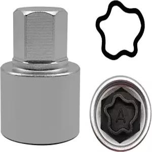 JEOUCL 아우디 시리즈와 호환되는 휠 잠금 너트 키(소켓 OD 27mm - ID 25mm) 소켓 어댑터 방지 러그 제거