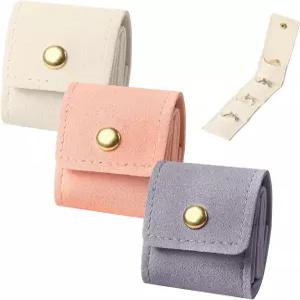 3PCS 미니 여행용 주얼리 가방 소형 정리함 케이스 버클이 달린 접이식 롤백 여행 필수품용 박스 귀걸이