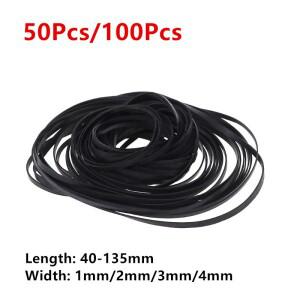 범용 믹스 카세트 테이프 기계 벨트 CD DVD 레코더 워크맨용 모듬 플랫 고무 50개 100 1mm 4mm 너비
