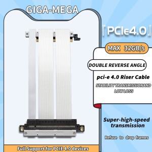 PCIe 4.0 x16 라이저 케이블 이중 역방향 그래픽 카드 연장 코드 은도금 PCI-E Gen4 32GBS GPU ITX PC 커넥