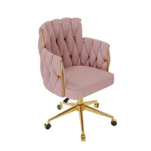 디자이너의자 수유의자 회전 의자 카페 미용실 호텔 회전의자 회전형 핑크벨벳 쿠션포함