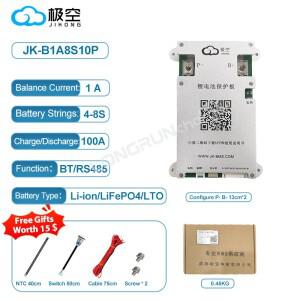 JK 스마트 액티브 밸런스 리튬 이온 LiFePO4 Lto 24V 36V 48V CAN RS485 BT 앱용 0.6A 1A 2A BMS 4S 8S 17S