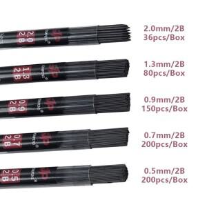 0.5/0.7/0.9/1.3/2.0mm 리드 연필 리필 2B 대용량 샤프 컬러 아트 스케치 드로잉 용품