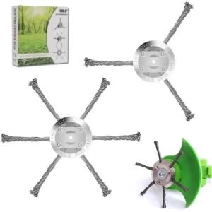 와이어 브러시 커터 트리밍 헤드 6 인치 3/6 블레이드 잔디 깎는 기계 무선 트리머 로터리 잡초 용 교체