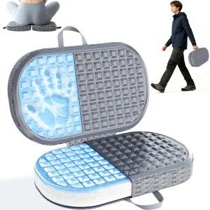 장거리 비행을 위한 젤 강화 여행용 비행기 좌석 쿠션 카약 캠핑 블리처스 자동차 꼬리뼈 좌골 을 접이식