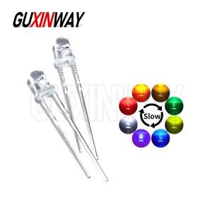 50개 F3 F5 3MM 5MM RGB 7색 고속 플래시/슬로우 플래시 LED 발광 다이오드(LED) 3mm 슬로우