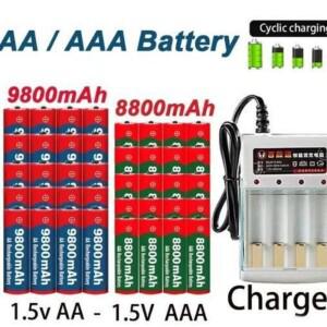 8800mAh/9800mAh 충전식 배터리 AA/AAA 알칼리성 1.5V 시계 마우스 컴퓨터 장난감 등