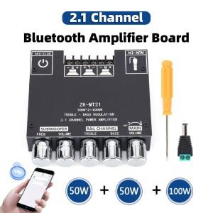 2.1채널 블루투스 앰프 보드 200W HiFi 서브우퍼 오디오 (고음/저음 조절 기능 포함) AUX DC 12/24V DIY 스