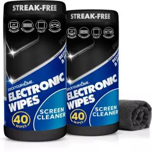 전자 스크린 클리너 물티슈(80개 2팩) TV 노트북 휴대폰 시계 안경 카메라 및 컴퓨터 화면 청소용 스트릭