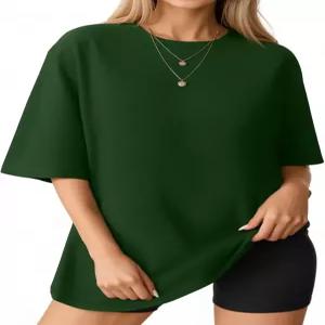 망고팝 여성용 오버사이즈 티셔츠 반팔 크루넥 루즈핏 상의 여름 베이직 체육관 운동복