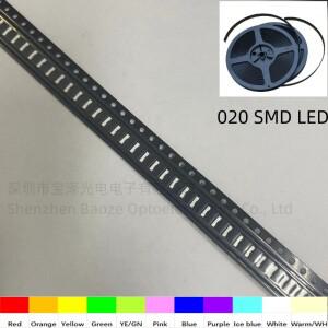 사이드 글로우 SMD LED 레드 오렌지 옐로우 그린 블루 웜 화이트 RGB 3.8x0.6mm 고휘도 3806 컬러풀 500PCs