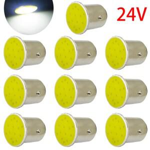 10pcs 자동차 LED 조명 1156 BA15S COB x 12SMD 트럭 DRL 주간 러닝 램프 BAY15D 브레이크 중지 신호 전구