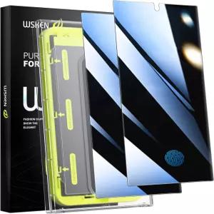 WSKEN for 삼성 갤럭시 S24 울트라 프라이버시 스크린 프로텍터 24도 [자동 먼지 제거] [지문 잠금 해제
