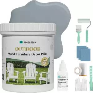 JUNGARAN 2K 야외 실내 캐비닛 가구 페인트 - 수성 저취 올인원 샌딩 없음 프라이밍 나무 바닥 문 테이블