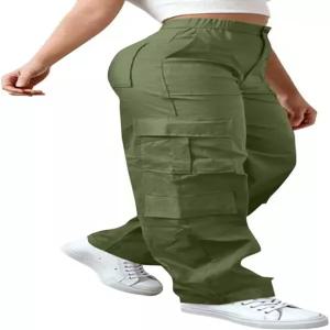 카고 팬츠 여성 하이킹 여행 퀵 드라이 스트레치 방수 하이웨이스트 와이드 레그 배기 6 포켓 포함