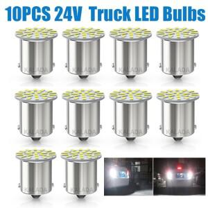 10pcs 12V/24V LED 전구 1156 BA15S R5W R10W BAY15D 3014 22 SMD 트럭 방향 지시등 주간 러닝 램프 6000K